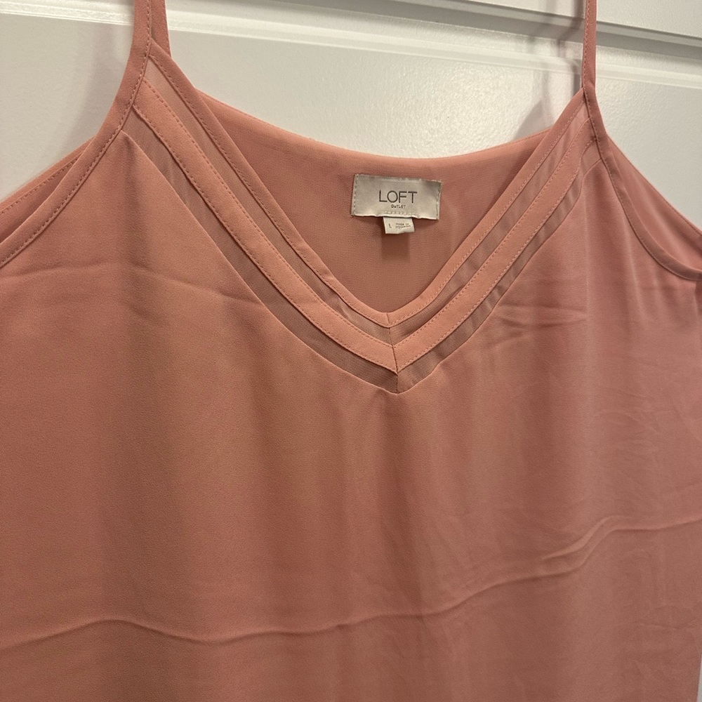 LOFT Blush Pink V-Neck Tank